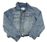 Modrá riflová crop bunda Next