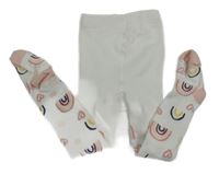 Bílé punčoháče s duhami