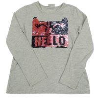 Světlešedé triko s překlápěcími flitry LC Waikiki