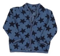 Modrá fleecová prepínaci mikina s hviezdami Matalan
