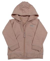 Svetloružová prepínaci mikina so srdiečkami a kapucňou Matalan