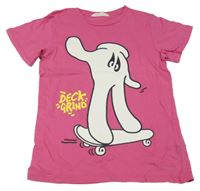 Malinové tričko s potiskem H&M