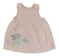 Svetloružové zamatové šaty s králíčky Nutmeg