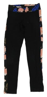 Čierne legíny s kvietkami Bluezoo