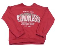 Rubínová mikina s nápisem z flitrů M&Co.