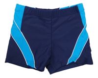 Tmavomodro-světlemodré nohavičkové plavky 