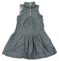 Modré riflové šaty