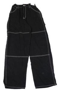 Nové - Černé široké rifle H&M