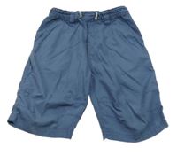 Tmavomodré plátenné kraťasy H&M