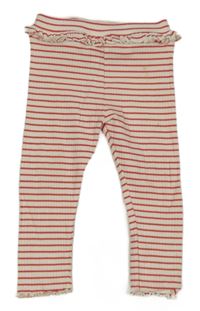 Bielo-červené pruhované legíny M&S