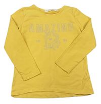 Žlté tričko s jednorožcom a nápisom H&M