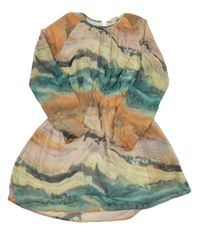 Barevné vzorované šifonové šaty H&M