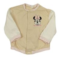 Béžovo-bílá baseballová mikina s Minnie Disney H&M