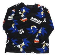 Čierne plyšové pyžama so Sonicem