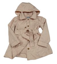 Svetloružový šušťákový jarný kabát s opaskom zn. Tahari