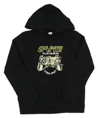 Čierna mikina s ovladačem a kapucňou