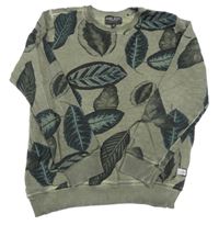 Khaki mikina s listami