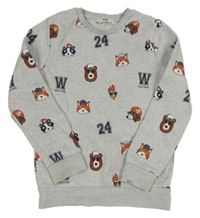 Sivá mikina s obrázkami C&A