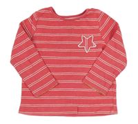 Ružovo-biele pruhované úpletové tričko s hviezdou M&S