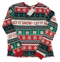 Nové - Červeno-zeleno-bílé vánoční triko