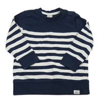Tmavomodro-bílá pruhovaná mikina H&M
