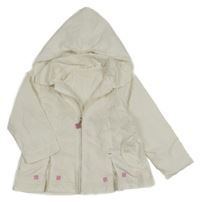 Bílá šusťáková jarní bunda s kapucí 