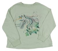 Svetlozelená ľahká mikina s jednorožcom Next