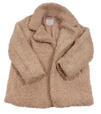 Starorůžová huňatá podšitá bunda Primark