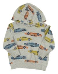 Sivá mikina s autami a kapucňou Carter's