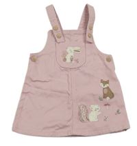 Svetloružové rifľové na traké šaty so zvieratkami F&F