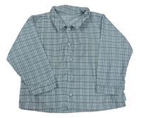 Světlemodro-modrá kockovaná menšestrová košeľa