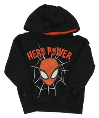 Čierna mikina so Spidermanem a kapucňou Marvel