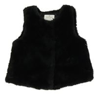 Čierna kožušinová podšitá vesta Matalan