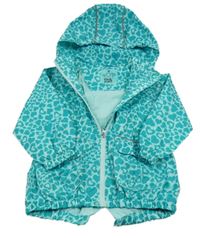 Svetlomodrá vzorovaná šušťáková jarná parka s kapucňou Kiki&Koko