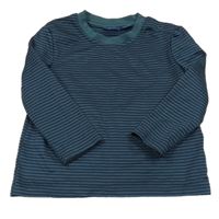Petrolejovo-tmavomodré pruhované thermo tričko lupilu