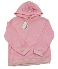 Nové - Světerůžová fleecová mikina s kapucňou