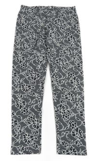 Antracitovo-biele kvetované legíny Yigga