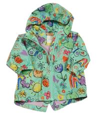 Zelená šusťáková jarní bunda s obrázky a kapucí Next