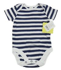 Nové - Tmavomodro-bílé pruhované body Mothercare