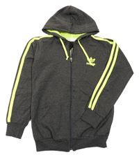 Tmavosivá prepínaci mikina s kapucí Adidas