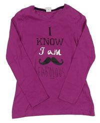 Purpurové tričko s nápisom S. Oliver