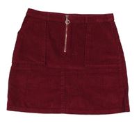 Vínová menšestrová sukňa so zipsom Matalan
