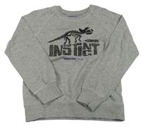 Sivá mikina s dinosaurom