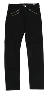 Černé rifle se zipy H&M