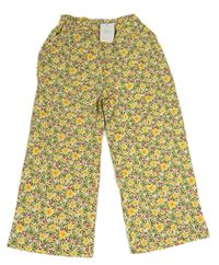 Smotanové culottes nohavice s kvietkami Sfera