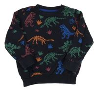 Tmavomodrá mikina s dinosaurami F&F