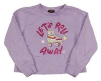 Lila crop mikina s kolečkovou bruslí OVS