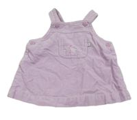 Lila zamatové menšestrové šaty s výšivkou Adams