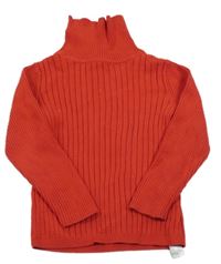 Červený rebrovaný sveter s rolákom George