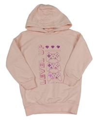 Světlerůžová dlouhá mikina s ovladači a kapucí F&F